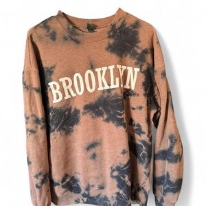 Brooklyn Tie-Dye Crewneck Sweater - Brown and Black